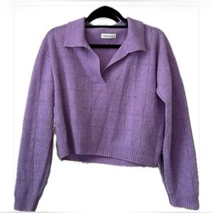 NADAAM Lavender Crop Cashmere Sweater